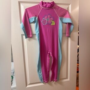 Pink and Blue Floral Swimsuit / wetsuit for kids